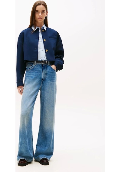 Tommy Hilfiger Kadın Punto Kumaş Kısa Mavi Blazer Ceket Ww0ww46519c1g Mavi