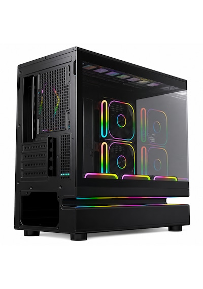 Zoko Venüs Siyah 6x12cm Argb Fan Temper Cam M.atx Oyuncu Bilgisayar Kasası
