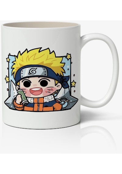 Naruto Uzumaki Naruto Anime Baskılı Beyaz Kupa Bardak
