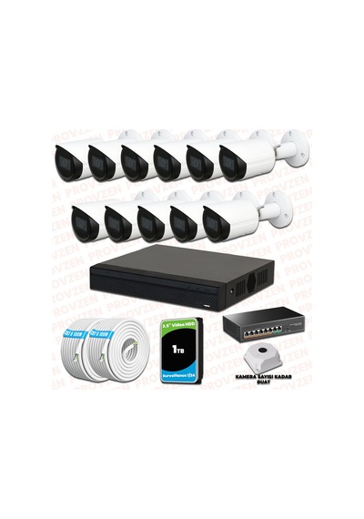 Provzen Dahua 11 Kameralı Ip 1080p Gece Görüşlü Güvenlik Kamerası