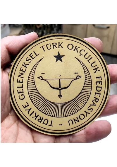 Geleneksel Türk Okçuluk Federasyonu Deri Peç - Arma - Askeri Patch Çok Renkli