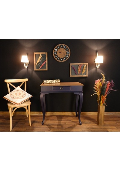 Wooding 80 Cm Çekmeceli Masif Lacivert Naturel Dresuar (548586616) Lacivert