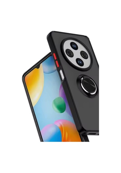 Redmi 14c Kılıf Montreal Yüzüklü Silikon Kapak - Siyah Diğer