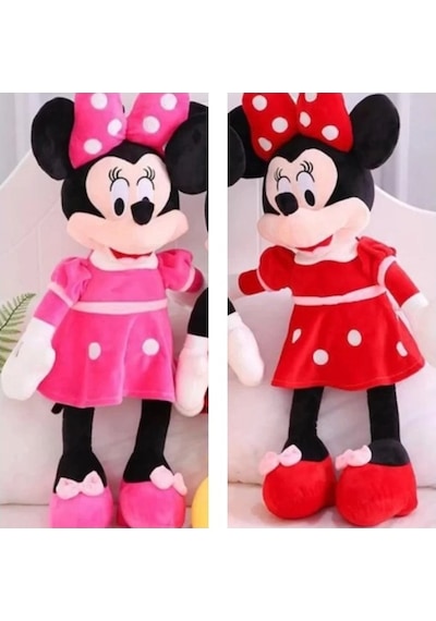 Mickey Mouse Ve Minnie Mouse Peluş Set 100cm 2 Li Peluş Set Çok Renkli