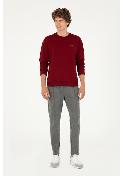 U.S. Polo Assn. Erkek Bordo Basic Sweatshirt 50295148-VR014