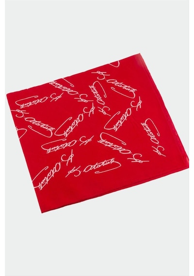 Zero Land Atatürk - 837 - İmzalı Desenli - Glblseme - Bandana 50x50-kırmızı Çok Renkli