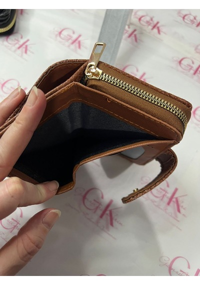 Gk Gamzelirenklerim Luxury Fashıon&accessorıes Yılan Derisi Mıknatıslı Lüx Cüzdan Suni Deri Taba