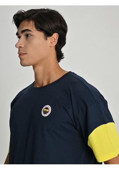Fenerium Fenerbahçe S.k. 25/26 Sezon Tribün Mesh Baskılı Oversize Fit Tişört Tribün Forması Lacivert
