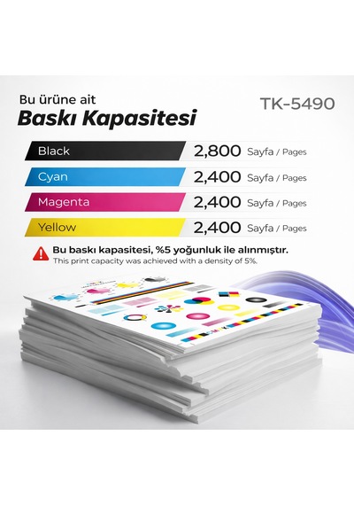 Kyocera Ma2101cfx  Uyumlu Toner Set- Çipli / Tk-5490