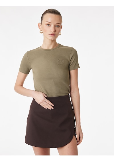 Koton Pamuklu Slim Fit Kısa Kollu Bisiklet Yaka Nakış Detaylı Fitilli Tişört Yeşil 6sak50074ek Yeşil Koton Pamuklu Slim Fit Kısa Kollu Bisiklet Yaka Nakış Detaylı Fitilli Tişört Yeşil 6sak50074ek Yeşil