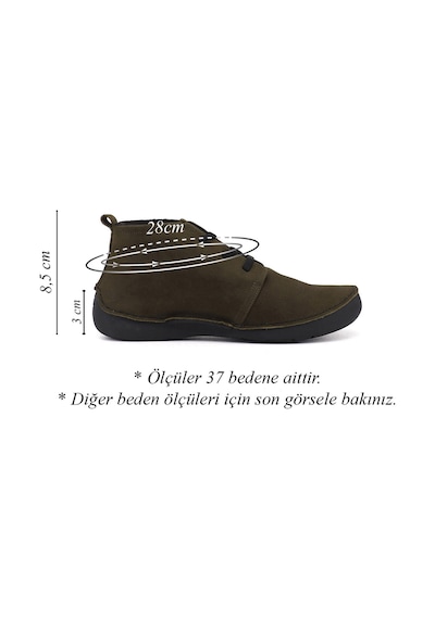 Gönderir Gönderi R Kadın Haki Nubuk Bağcıklı Hakiki Deri Comfort Bot Dkzb02842661