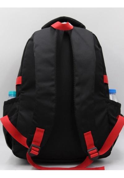 Özel Su Geçirmez Kumaş Unisex Okul Çantası Siyah Siyah Siyah