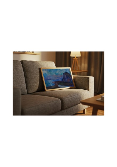 Modern Sanat Munch Yıldızlı Gece Çerçevesiz Poster 21x30 Cm A4 Tablo Modern Sanat Ekspresyonizm
