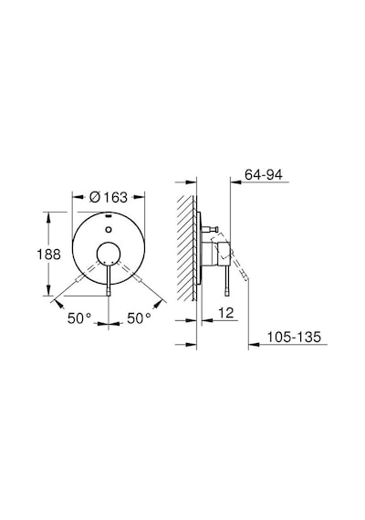 Grohe Essence New Ankastre Duş Bataryası- Hard Graphite - 19285Da Bakır