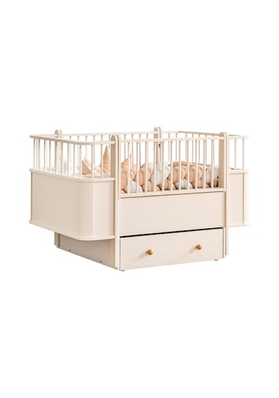 Mdf Beşik, Krem Dünya Çekmeceli Büyüyen Beşik 80x130 - 1 Adet 80x130 Comfort Yatak Beyaz