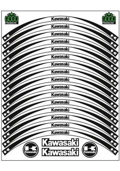 SKM Siyah Beyaz Kawasaki Uyumlu Reflektörlü Jant Şeridi