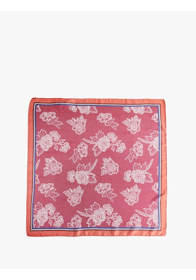 Koton Kare Desenli Saten Şal Bordo 5sak50057aa Bordo