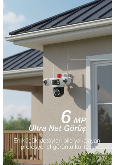 Güneş Enerjili Akıllı Güvenlik Kamerası 355 Ptz, Çift Lens, Hareket Algılama, Gece Görüş,kablosuz