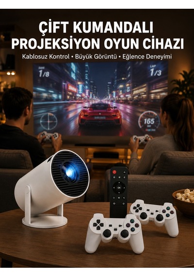 Kablosuz Mini Projeksiyon Cihazı Oyun Ve Film İçin Taşınabilir Ev Sineması Yeni Nesil 74895734
