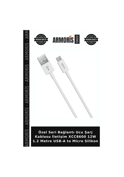 Özel Seri Bağlantı Ucu Şarj Kablosu İletişim Xcc8600 12w 1.2 Metre Usb-a To Micro Silikon