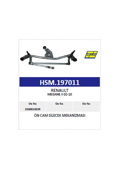 Ön Cam Silecek Mekanizması Renault Megane Iı 02-10