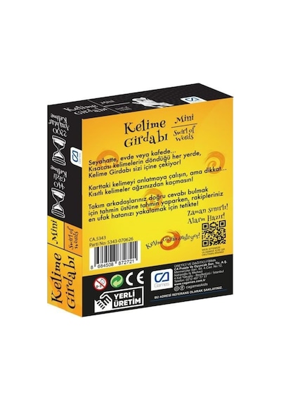 Ca Games Kelime Girdabı Mini Eğlenceli 4-8 Oyunculu Klasik Kelime Anlatma Oyunu 2200 Anahtar Kelime 440 Gizli Kelime