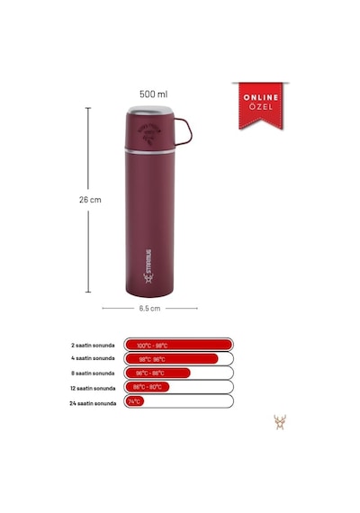 Trailmate Serisi Bardaklı 500 Ml Çelik Termos Acı Kahverengi 55608962