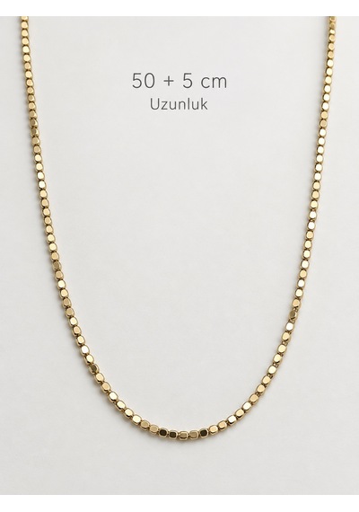 Minimal İnce Pullu Zincir Kolye 50+5 Cm Xp Markalı 14k Renginde 316l Paslanmaz Çelik Kolye Renkli