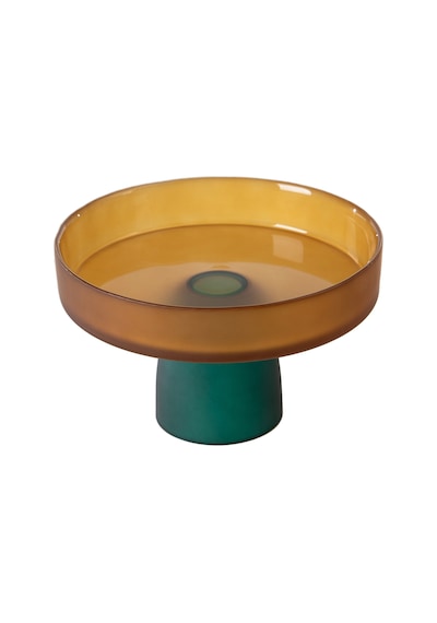Mudo Home Colors Ayaklı Cam Sunum 18cm -amber Çok Renkli