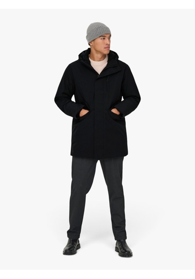 Only & Sons Onsenrıco Waterproof Stretch Parka Noos Erkek Siyah Mont - 22037057