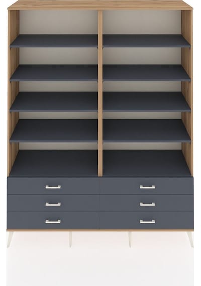 Hyperion Gardrop 10 Raflı 6 Çekmeceli 176x44x221 Çam-antrasit Antrasit Hyperion Gardrop 10 Raflı 6 Çekmeceli 176x44x221 Çam-antrasit Antrasit