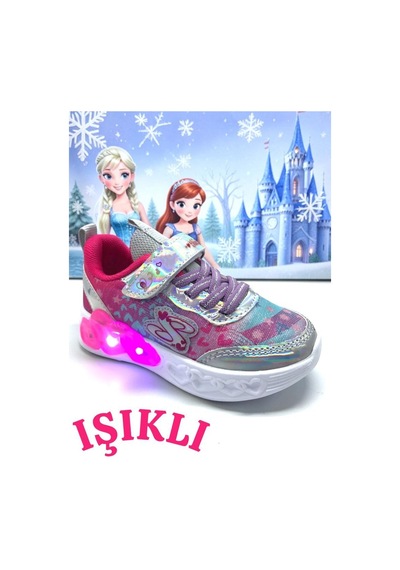 Ellaboni Kız Çocuk Işıklı Fuspetli Hafif Rahat Yumuşak Taban Pembe&pudra Spor Ayakkabı Sneaker