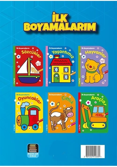 İlk Boyamalarım Renkli Ve Çıkartmalarla Beraber 6 Kitap Set ...