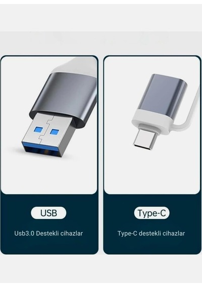 Usb 3.0 Hub, 4 Portlu Alüminyum Usb Çoklayıcı, Çift Giriş