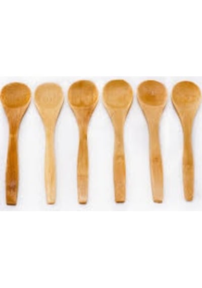 Bambu Çay Kaşığı 12 CM 6 Adet 1 Paket 6'lı