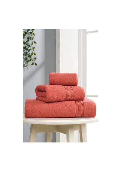 Eponj Home 3lü Havlu Seti Ezgi Kiremit 70x140 + 50x85 + 30x50 Kiremit