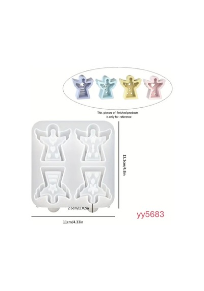 4'lü Melek Temalı Tealight Mum Tutucu Silikon Kalıp