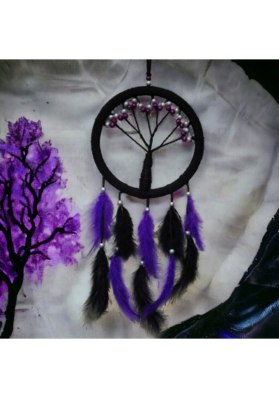 Mor İncili Hayat Ağacı Dream Catcher 46104438