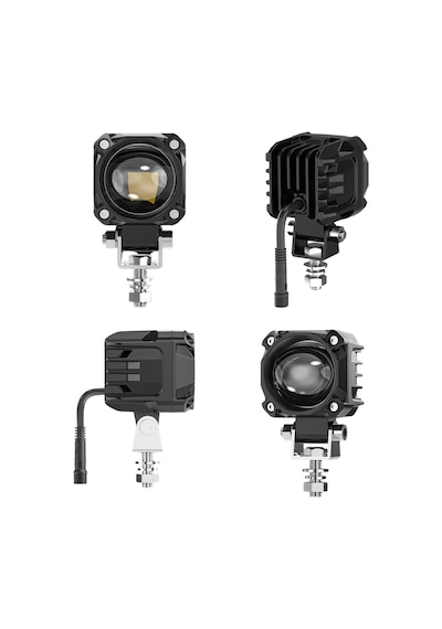 Motosiklet Led Sis Farı Seti Çift Renk Tüm Montaj Aparatları Ve Kablo Set İle Kolay Montaj 12-24v