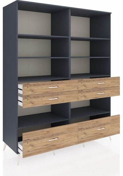 Kronos Gardrop 8 Raflı 6 Çekmeceli 176x59x221 Antrasit-antrasit/çam Antrasit/çam Kronos Gardrop 8 Raflı 6 Çekmeceli 176x59x221 Antrasit-antrasit/çam Antrasit/çam