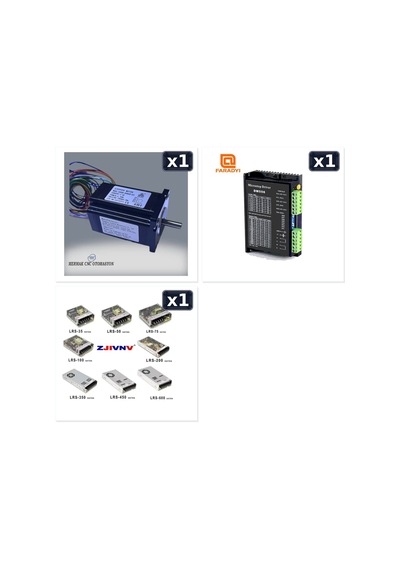 3 Nm Nema 24 Step Motor + Dm556 Sürücü + 48v Güç Kaynağı Tek Eksen Seti