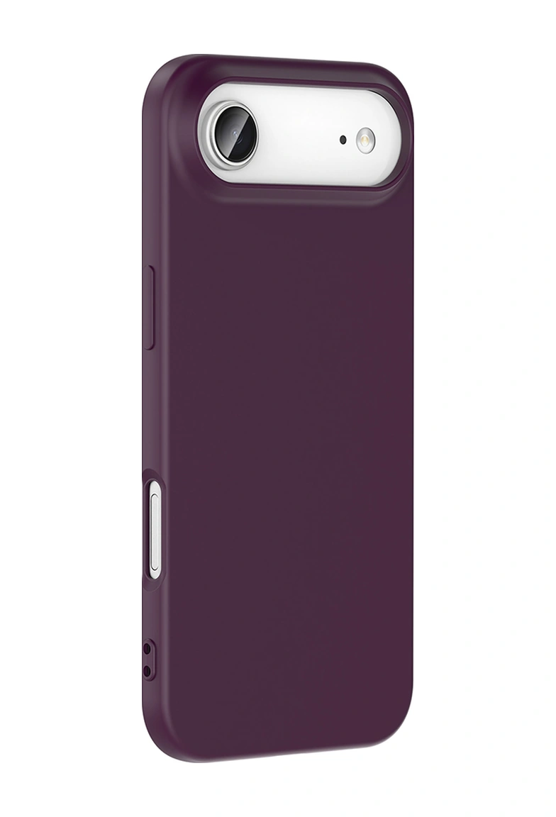 Apple Uyumlu iPhone 17 Air Kılıf Lansman İçi Kadife Kamera Korumalı Mara Silikon Kılıf-koyu Mor Koyu Mor