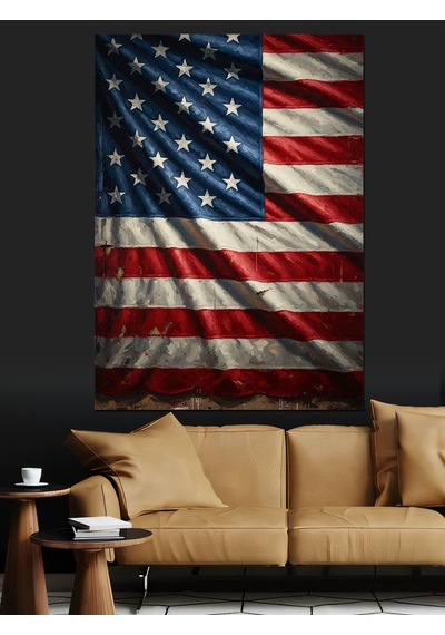 Ahşap Tablo Şanlı Amerikan Bayrağı Tablosu