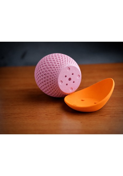 3d Baskı Küre Saksı - Kafes Dokulu İki Parçalı Dekoratif Saksı - Pembe-turuncu Belirtilmemis