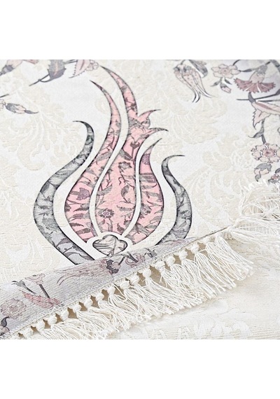 İnce Pamuk Çocuk Seccadesi Pembe- Lale 44x77 Cm - 180 Gr - Tesbih Hediyeli Çok Renkli