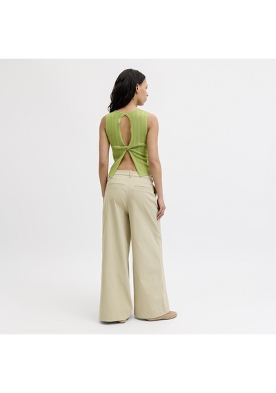 Jack & Jones Kadin Çapraz Bel Detayli Kolsuz Triko Üst - Talia - 12294776 Fern