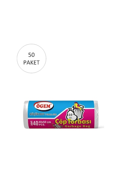 Küçük Boy Çöp Torbası 40 X 50 Cm 40 Lı Rulo X 50 Paket 2.000 Adet Şeffaf