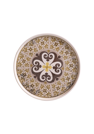 Keramika Timeless Brown Stackable Servis Tabağı 27 Cm 4 Adet 21973 Krem