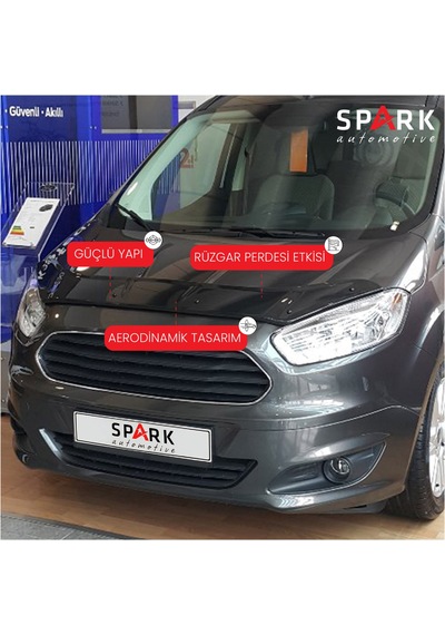 Ford Courier 2018-2023 Yıl Aralığı Uyumlu Kaput Rüzgarlığı 4mm Siyah