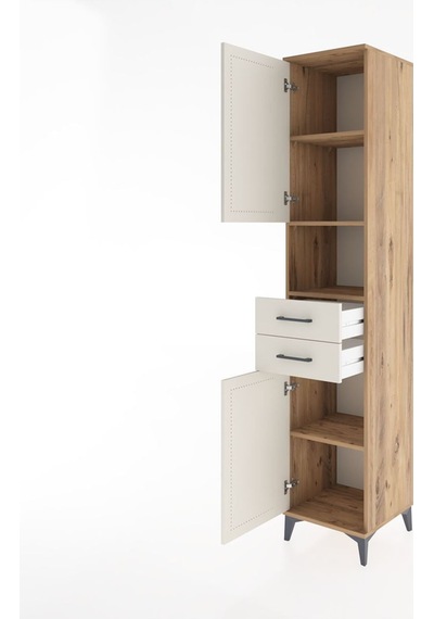 Hyperion Dolap 4 Raflı 2 Çekmeceli 2 Kapaklı 44x44x221 Çam-aytaşı Atlas Çam